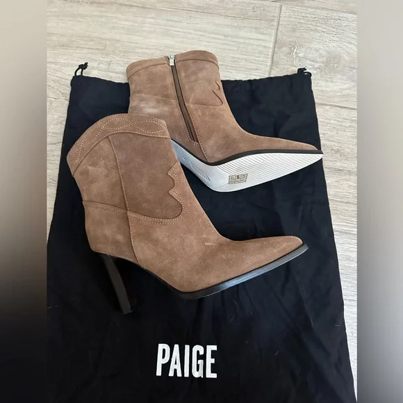 NWT PAIGE Lacey Western Suede Boots Shoes $358